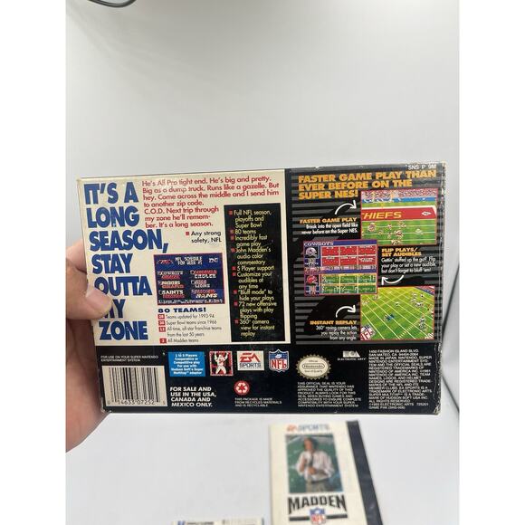 Madden '94 Super Nintendo SNES CIB + Inserts - Picture 13 of 16